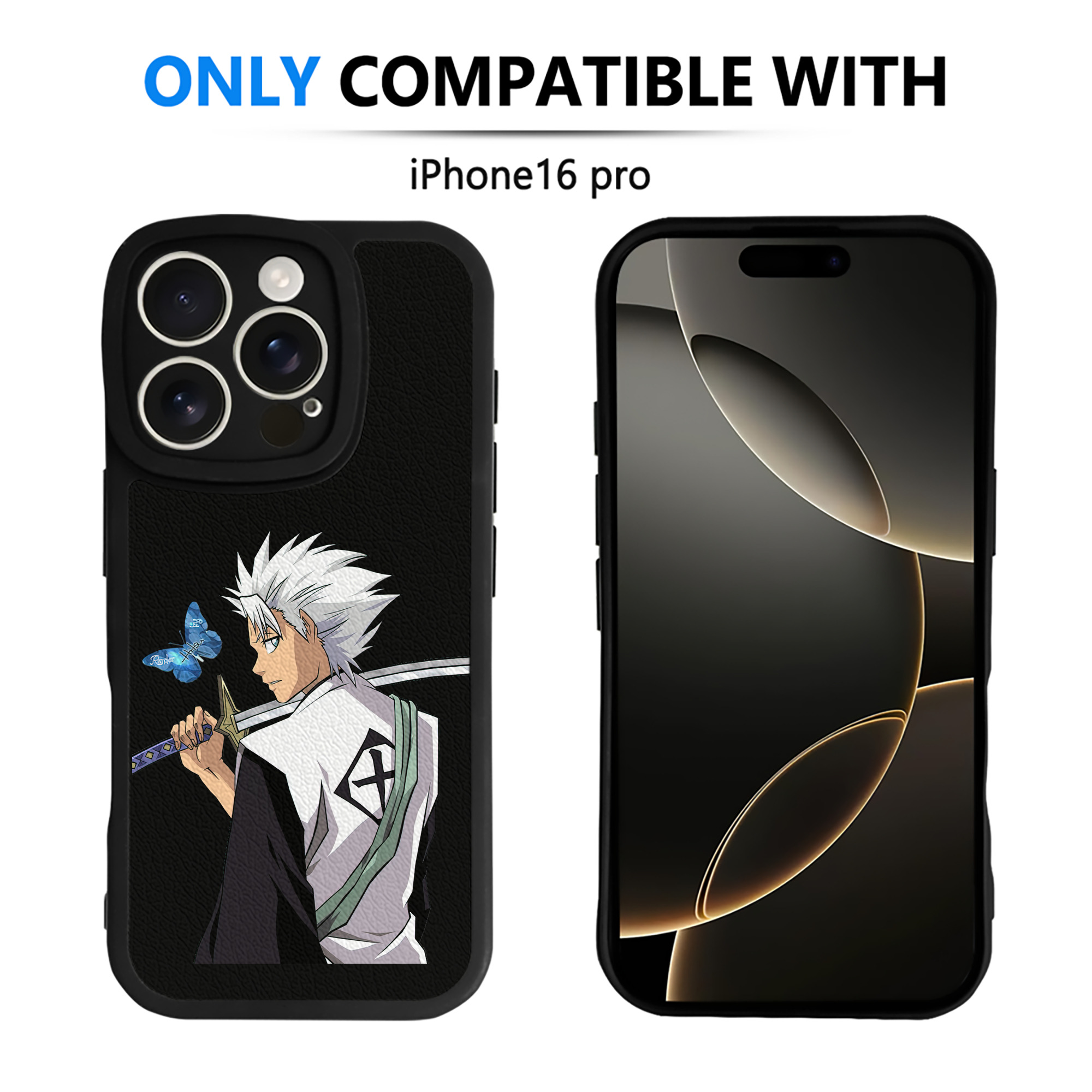 （画像用） ブリーチ 日番谷冬獅郎（ひつがや とうしろう） BLEACH Hitsugaya Toushirou 【iPhone 16シリーズ対応】シリコンスマホケース（レザー調） 材質：シリコン